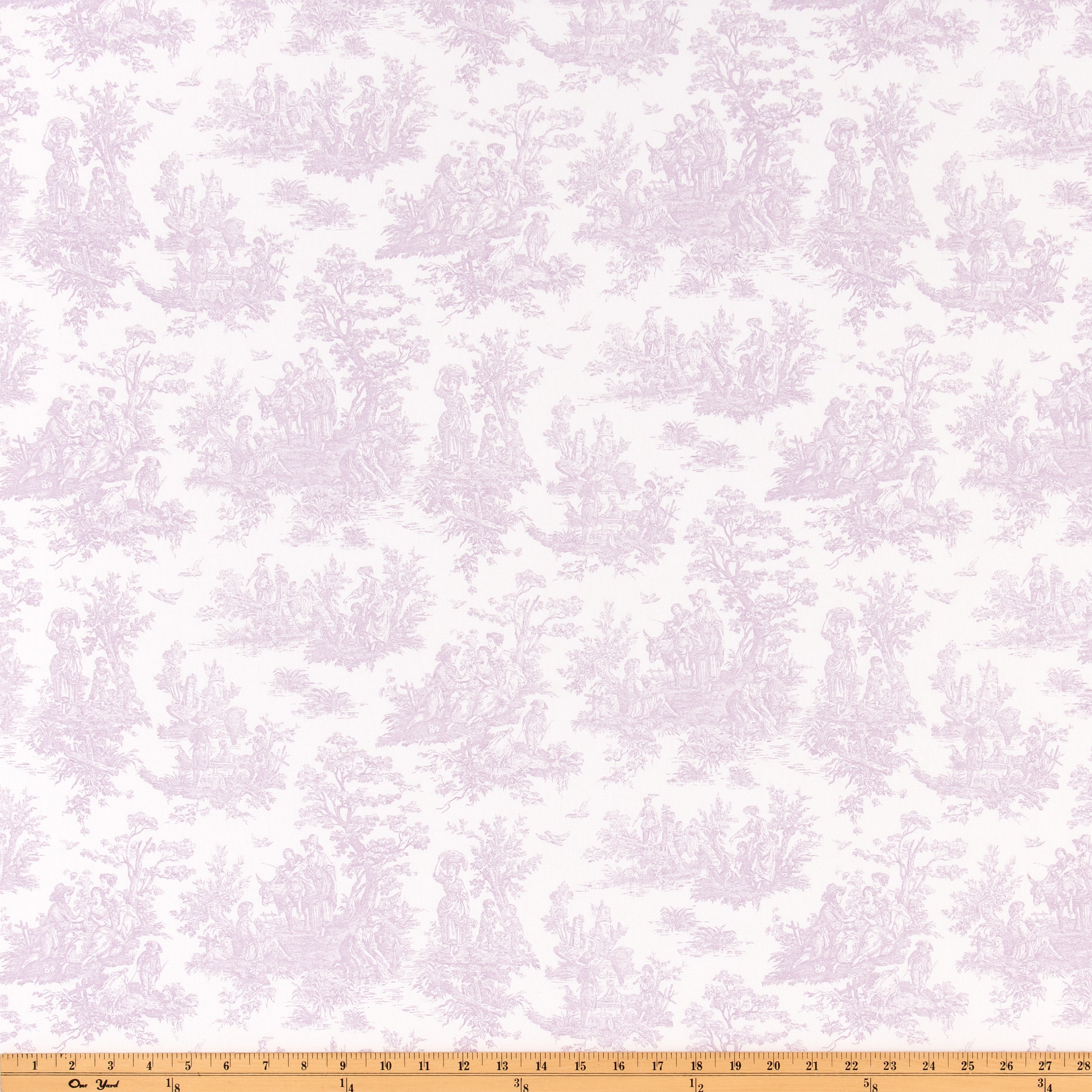 Fashion Fabrics Club Jamestown Toile Baby Pink by Premier Prints - Drapery Fabric 30 Yard Bolt (100% Cotton)