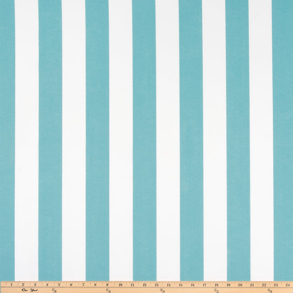 Outdoor Fabric - Stripe Aqua Polyester By Premier Prints