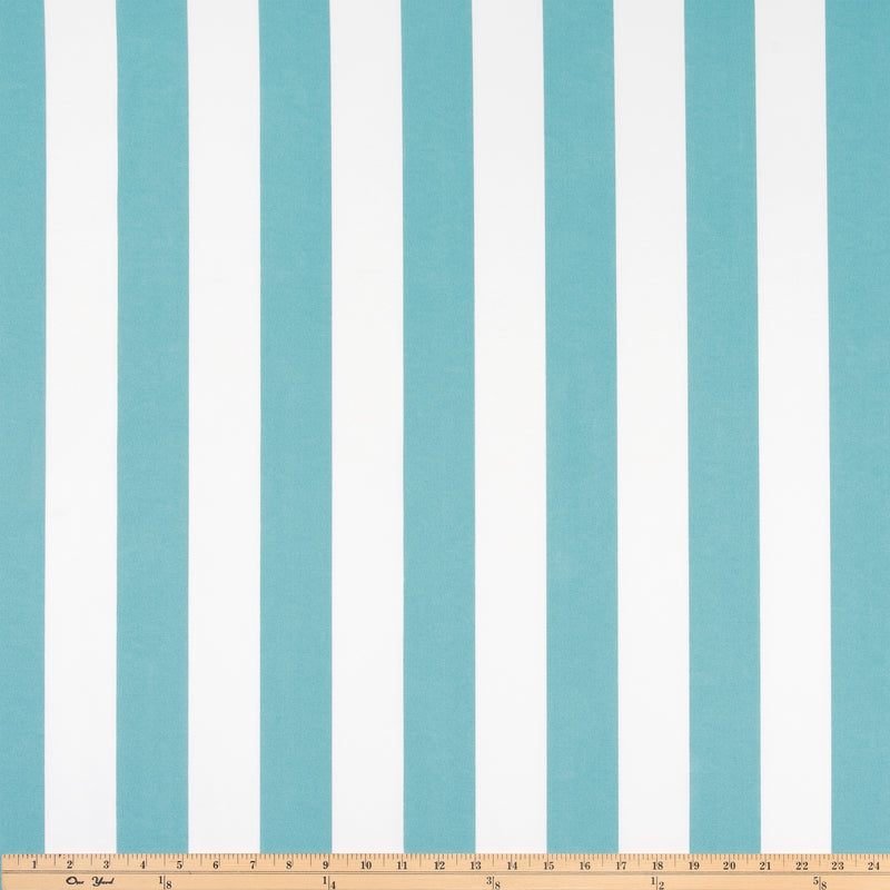 Outdoor Fabric - Stripe Aqua Polyester By Premier Prints