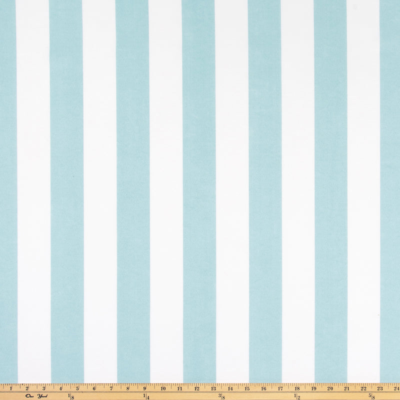 Outdoor Fabric - Stripe Arctic Blue Polyester By Premier Prints