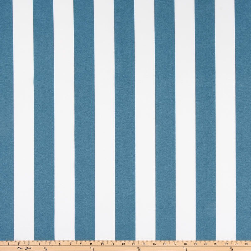 Outdoor Fabric - Stripe Island Blue Polyester By Premier Prints