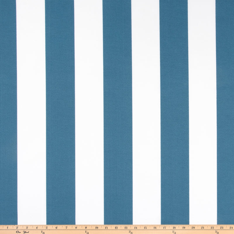 Outdoor Fabric - Vertical Island Blue Polyester By Premier Prints